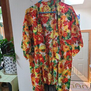 Floral Colorful Fringe Swim Coverup Beach Cover Lularoe Monroe Cardigan